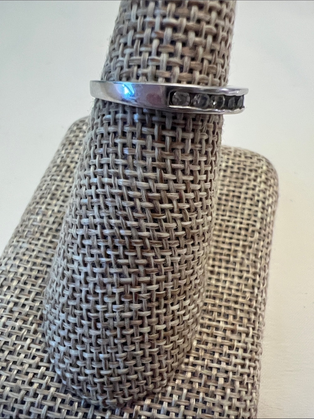 Sterling Silver Channel-Set cz Eternity Band - Silver - Picture 4 of 7